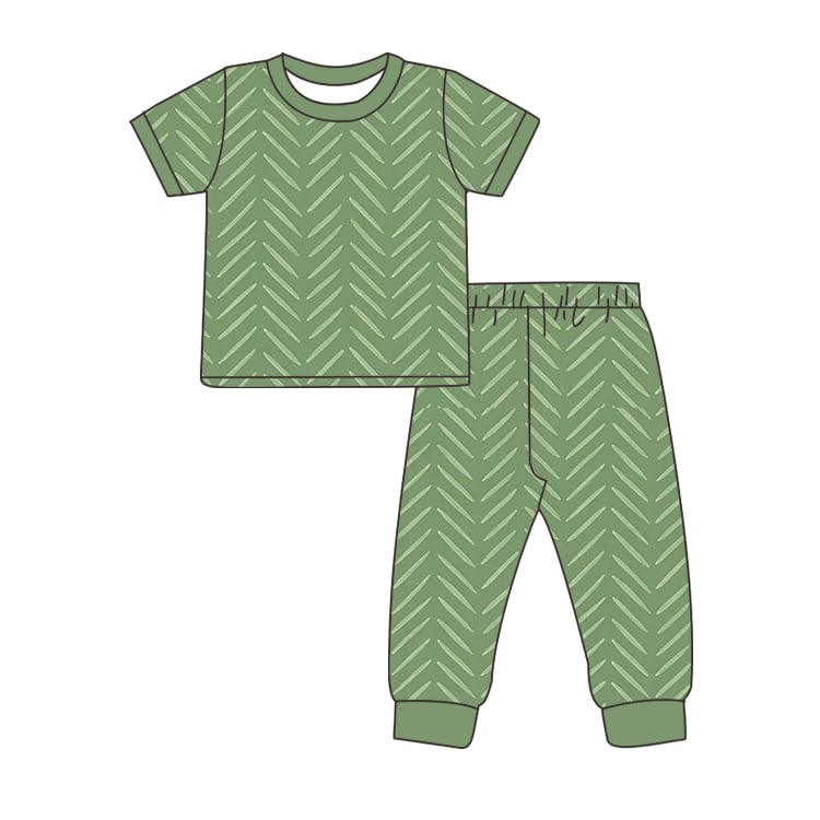 Green Herringbone 2 piece