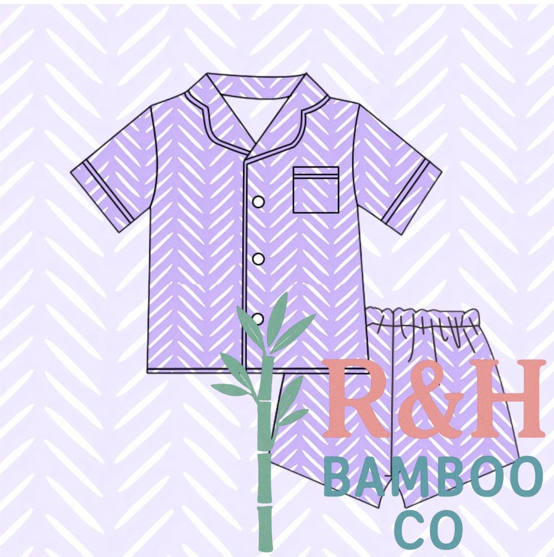 Purple Herringbone Adult Pjs