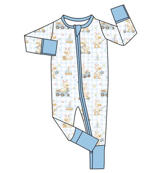 Gingham Boy Easter Zippy