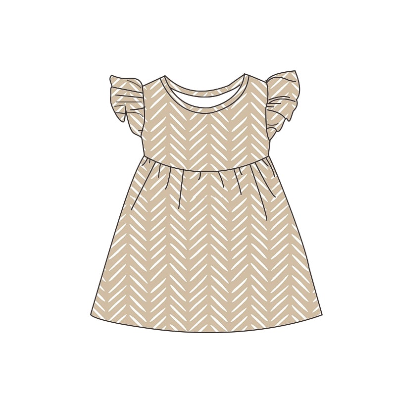 Tan Herringbone Dress