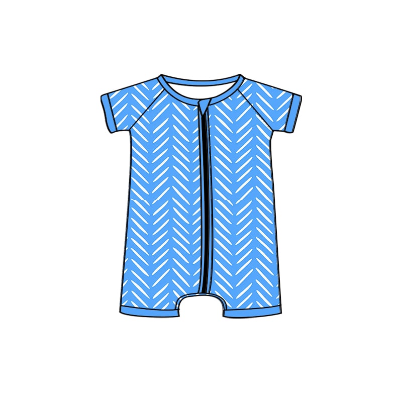 Blue Herringbone Shortie