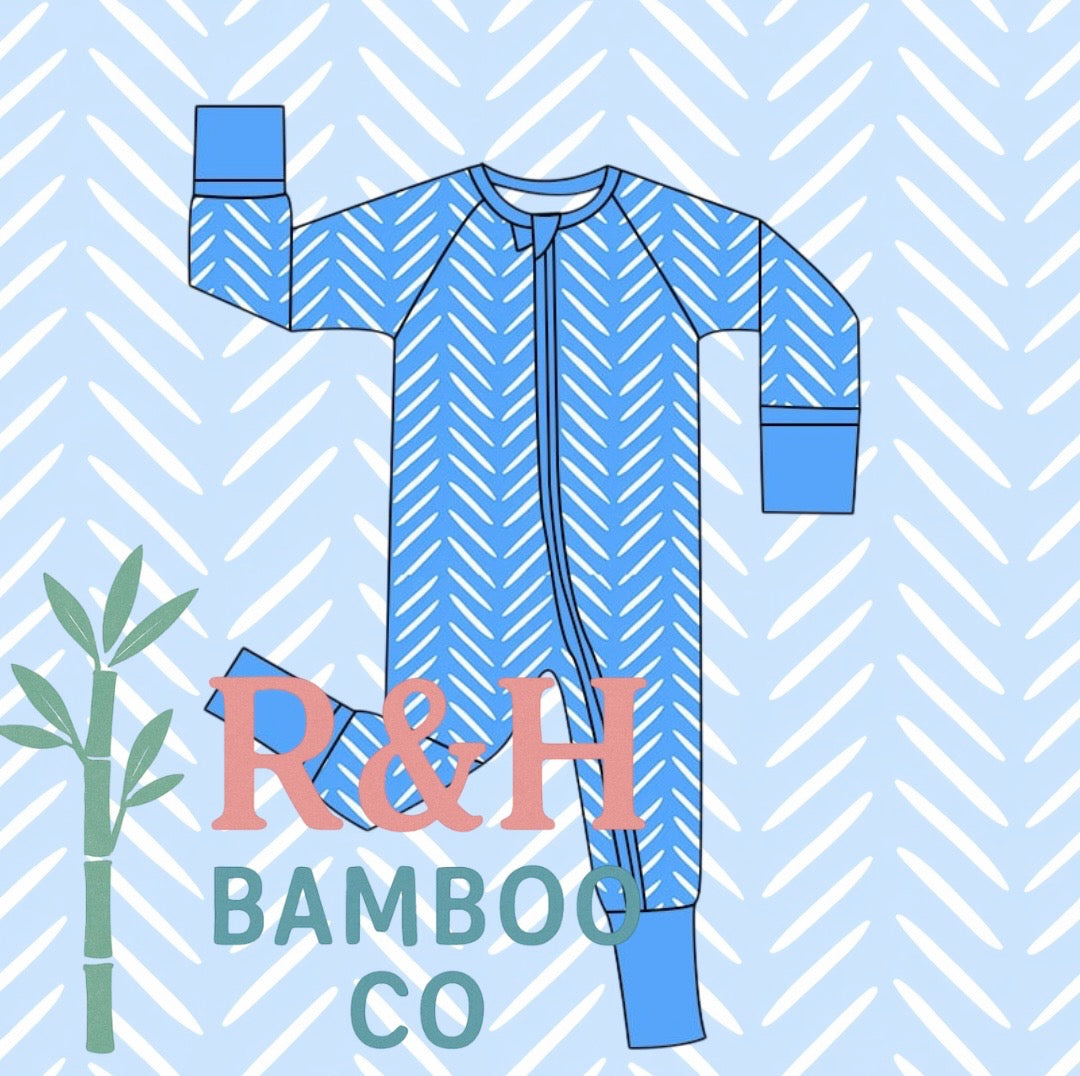 Blue Herringbone Zippy