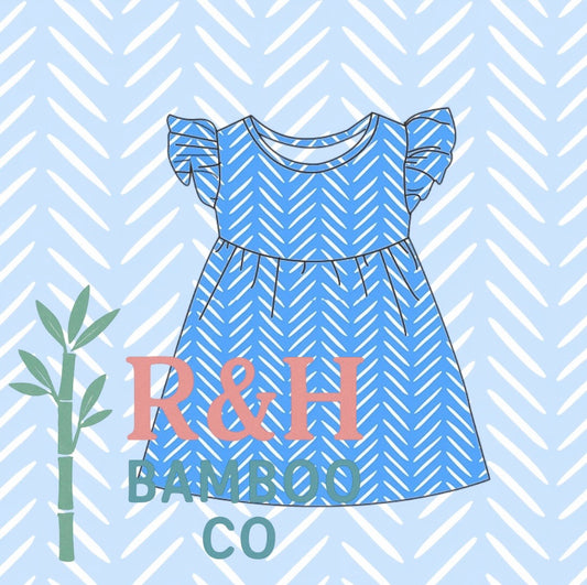 Blue Herringbone Dress