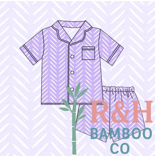 Purple Herringbone Adult Pjs