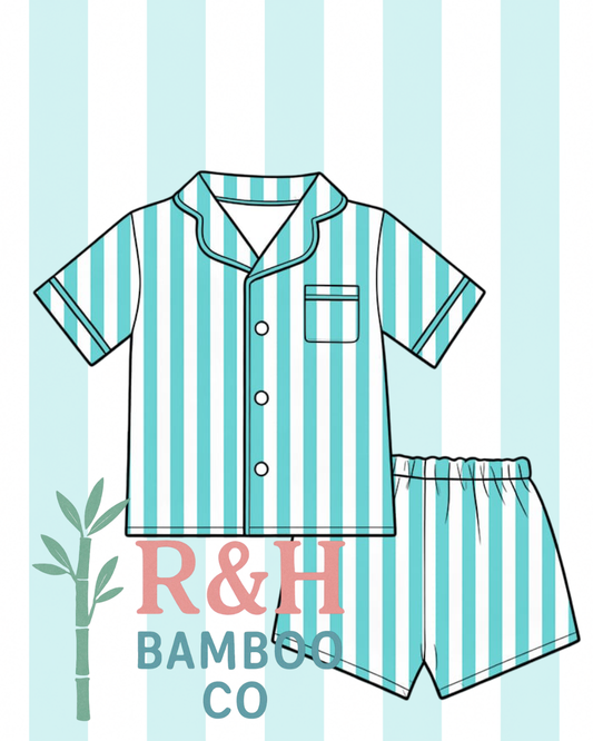 Blue Stripe Adult Pjs
